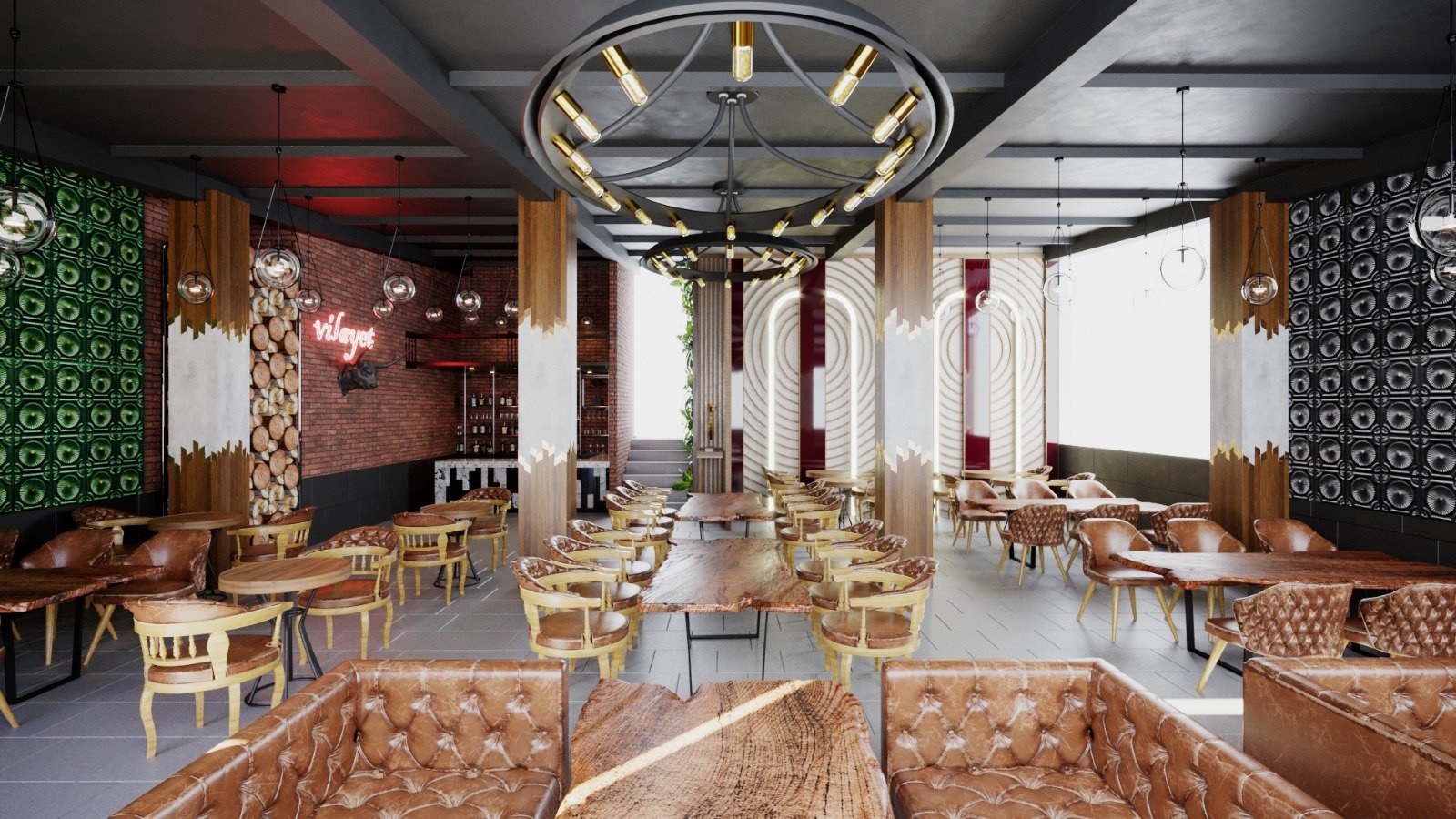 Ağrı - Vilayet Steak House - Samsun İç Mimarlık Projesi